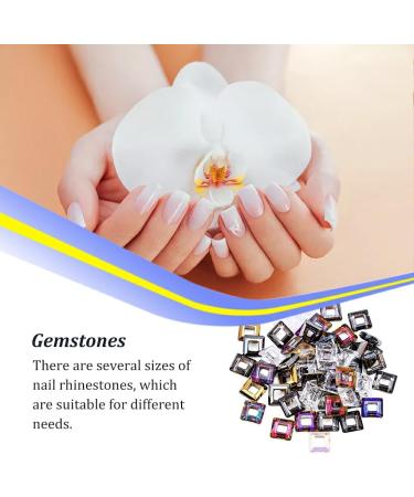 dijiusidy 50 Pieces Glass Crystal Set Eye-catching Personalized Nail Art Rhinestones DIY Handcraft Manicure Accessories for Card Making Square Ring of Angel - Buy Online on GoSupps.com