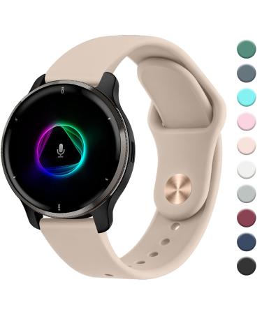 Mugust bracelet for Garmin Venu/Venu 2 Plus/Venu SQ/Venu SQ 2 Music for women men 20mm silicone bracelets Classic Sport Replacement Watch bracelet for Garmin Venu SQ 2 bracelet milk tea color
