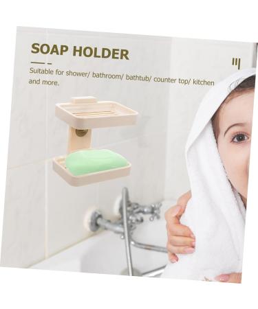 Anneome Soap Box House Draining Dish -mounted Soap Dishes Bathroom Decor Soap Holder for Shower Soap Stand Plastic Soap Dispenser Desk Topper Kitchen Double Layer White Drainer Rack Abs - Buy Online on GoSupps.com