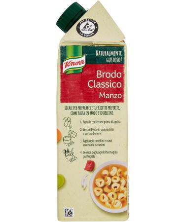 Knorr Brodo Manzo beef broth liquid 100% natural ingredients gluten free brik 750ml - Buy Online on GoSupps.com