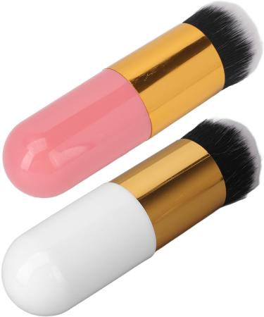 Verdant Touch Portable Makeup Brush Facial Foundation Makeup Brush Portable Chubby Face Brush Artificial Fiber Soft and Skin-Friendly Pink Gold/White Gold - Buy Online on GoSupps.com