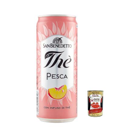Italian Gourmet E.R. San Benedetto Lot de 72 bo tes th glac Peach The' Pesca 330 ml tea the rafra chissant + Italian Gourmet Pulpa 400 g