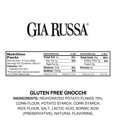 Gia Russa Gluten Free Potato Gnocchi 16 oz - 6 Pack | Buy Online - Buy Online on GoSupps.com
