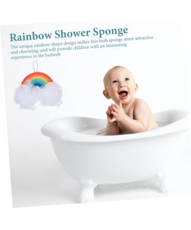 Housoutil 3pcs Rainbow Bath Sponge Set - Exfoliating Bath Balls & Facial Scrubbers for Infants & Adults - Colorful Shower Poufs for Soft Skin Care - Buy Online on GoSupps.com