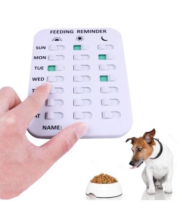 Kwispel Pet Feeding Reminder for Dogs Cats - Magnetic Sticker 3 Times A Day Indication Chart Feed Your Pets, Magnets and Double Sided Tape, Did You Feed Your Dog Cat Fish Kid