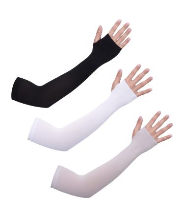 Tao Pipe 3 pairs UV protection armchairs sun protection arm sleeves for outdoor activities for men women children's cooling arm warm warm stumps (black white gray) - Buy Online on GoSupps.com