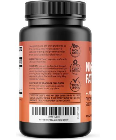 Night Time Fat Burner for Men & Women | Appetite Suppressant & Sleep Support | 4 Month Supply with Apigenin 50mg | Boost Metabolism & Weight Loss - Buy Online on GoSupps.com