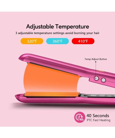 Buy Terviiix Mini Flat Iron - Adjustable Temperature Travel-Size Hair Straightener for Short Hair & Curls - Portable Dual Voltage Auto-Off Ceramic Curler in Hot Pink - Buy Online on GoSupps.com