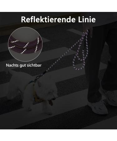X XBen 15m Thick Dog Leash - Comfortable Padded Handle Training Line for Small & Medium Dogs Lockable Carabiner Purple - Buy Online on GoSupps.com