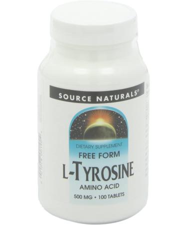 Source Naturals L-Tyrosine 500 mg - 100 Tablets | Support Mood & Focus - Buy Online on GoSupps.com