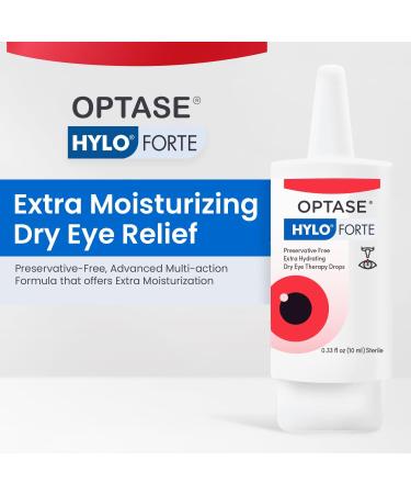 Optase HYLO Forte Dry Eye Drops, Preservative-Free 300 Drops Extra Moisture Active Glycerin & Hyaluronic Acid Contact Lens Compatible 0.33 fl oz - Buy Online on GoSupps.com