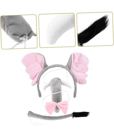Mikinona 1 Set Elephant Headband Tail Decor Party Female Hairband Elephant Photo Props Elephant Ear Hair Wear Elephant Halloween Elephant Headdress Suite Fabric Child - Buy Online on GoSupps.com