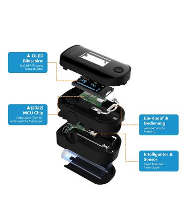 Pulsoximeter SP-02: Bluetooth Fingertip Oximeter for Oxygen & Heart Rate Monitoring - Portable Light & App-Compatible - Buy Online on GoSupps.com