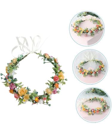 Gogogmee Artificial Flower Headband Headband Bridal Headpieces for Wedding Floral Wreath Headband Boho Hair Ties Lady Headband Flower Rose Wreath Bridal Fairy Headpiece Tiara Fabric - Buy Online on GoSupps.com