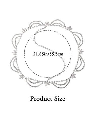 Brinie Silver Crystal Wedding Headband Chain for Women - Bridal Jewelry Headpiece - Buy Online on GoSupps.com