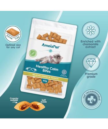 AmeizPet Calming Cat Treats - Healthy 65g (2.3oz) for Stress Relief | Buy Now for Happy Cats - Buy Online on GoSupps.com