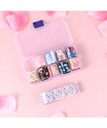 Flower Nail Foil 10 Sheet Vintage Floral Nail Transfers Decal Colorful Manicure Sticker for Wedding Party Holiday (Style F) - Buy Online on GoSupps.com