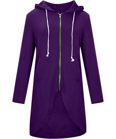 Yihaojia Women's Plus Size Full Zip-Up Hoodie Jacket Sweatshirt Casual Long Hoodies Long Sleeve Winter Jackets with Pocket Purple#78 3X-Large - Buy Online on GoSupps.com
