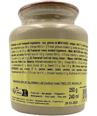 Pommery Mustard Trio with Wholegrain Honey and Green Peppercorn Mustard 250g x 3 - Buy Online on GoSupps.com