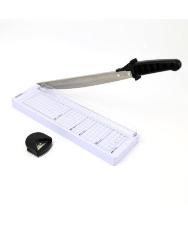 BDKING Paper Trimmer A4 Guillotine Paper Cutter Gridded Photo Trimmer Guillotine Craft Machine with Trimmer Corner Rounder-12 Inch Blade  10 Sheet Capacity