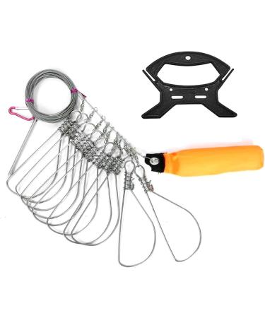 Hunter's Tail Fish Stringer - Heavy Duty Stainless Steel Wade Fishing Clip with 10 Snaps - Buy Online on GoSupps.com