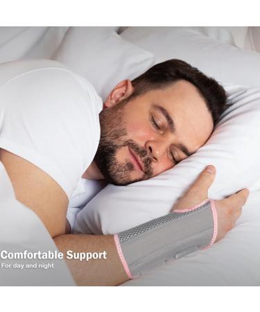 Nucamper Breathable Adjustable Wrist Bandage for Arthritis & Tendinitis | Men & Women | Gray Pink S/M - Durable Support & Comfort - Buy Online on GoSupps.com