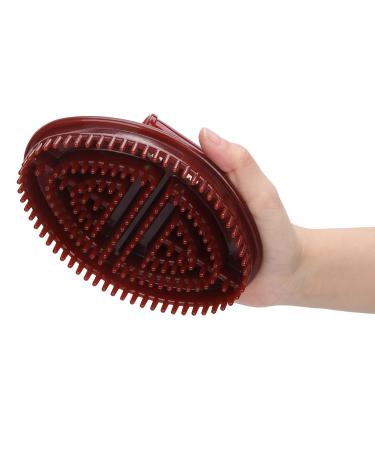 Massage Brush  Scalp Massager Combs Handheld Scrubber Whole Body Relaxation Massage Comb Oil Brush Bath SPA Brushes Washing Hair Shower Washing Hair Scalp Shower Bath Body Brushes (Brown)