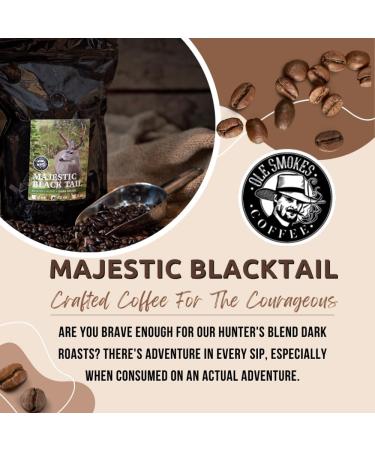 OLE Smokes Coffee | Whole Bean Coffee | Dark Roast | Hunter's Blend | "Majestic Black Tail" | 12 OZ Bag | Pack of 2 - Buy Online on GoSupps.com