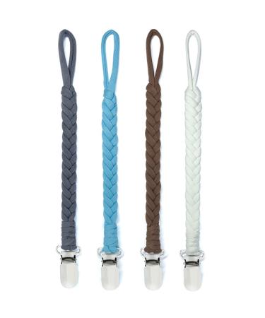 Pacifier band pacifier chain young pacifier chains clip ZKSMNB pacifier chain cotton 4 pieces boys pacifier chains clips for bib triangular triangular cloth (boy)