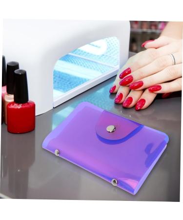 Housoutil Nail Art Card Holder Nail Template Organzier Nail Art Plate Bag Rectangular Nail Shell Stamp Template Holder Nail Art Stamp Plate Holder Nail Stamp Bracket As Manicure Purple 19x14.5cm Purple - Buy Online on GoSupps.com