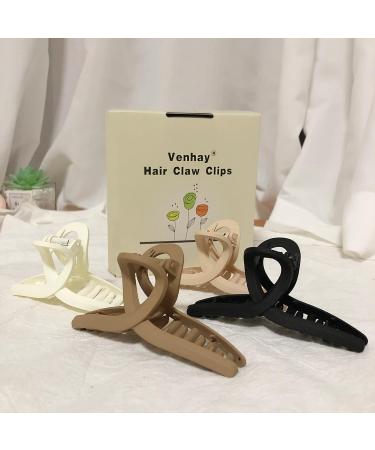 Venhay 4.3 Inch Hair Claw Clips - No Slip Matte Jaw Butterfly Clips for Women and Girls - 4 Pack - Buy Online on GoSupps.com