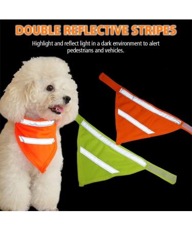 Reflective Triangle Dog Tapers - Adjustable Fluorescent Orange Pet Scarves for Night Walks Camping & Travel - Buy Online on GoSupps.com