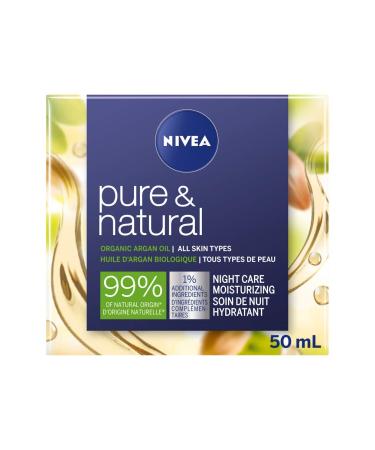 NIVEA Naturally Good Regenerating Night Cream 50 ml Jar Organic Argan Oil + Jojoba & Almond Oils 99% Natural-Origin Ingredients Suitable for Sensitive Skin Deep Night Hydration & Renewal