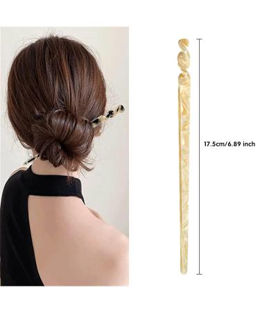 10 Piece Leopard Pattern Acetate Hair Sticks - Vintage Retro Hairpins & DIY Hair Styling Accessories for Women & Girls - Buy Online on GoSupps.com