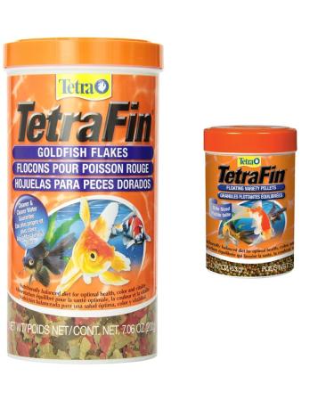 Tetra Goldfish Flakes 7.06oz + Tetra Goldfish Variety Pellets 1.87oz | Fish Food Bundle 200g Goldfish Flakes + Fin Goldfish Pellets