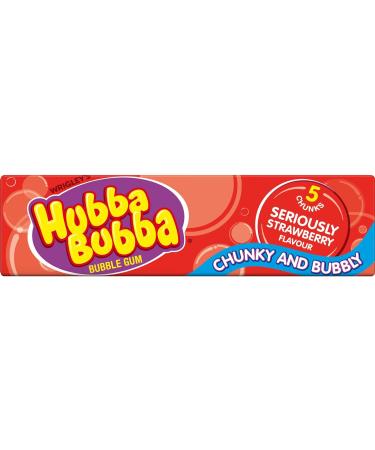 Hubba Bubba Chewing Gum Snappy Strawberry Mega Long Tape 12 Packs of 180 cm & Chewing Gum Seriously Strawberry 20 Packs of 5 Pieces - Buy Online on GoSupps.com