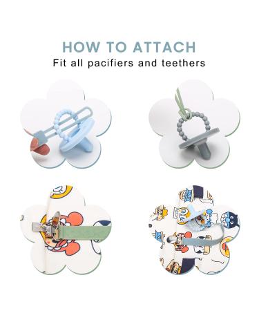 ClDy Baby Pacifier Chain - BPA-Free Floral Clip for Boys & Girls - 2 Pack Ideal for 3 Months+ - Buy Online on GoSupps.com