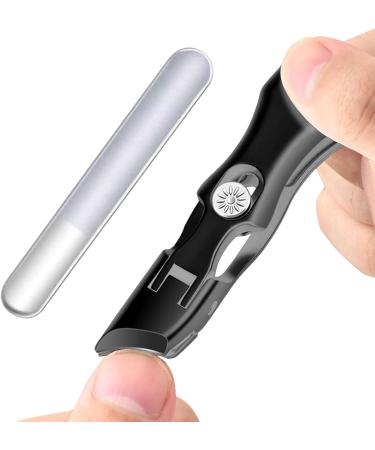 Vbnuyhim Fingernail Clippers Nail Clippers for Men Wide Neck Nail Clippers - Splash Guard Toenail Clippers for Thick Toenails Portable Nail Trimmer and Nail File Nail Clippers with Large Black - Buy Online on GoSupps.com