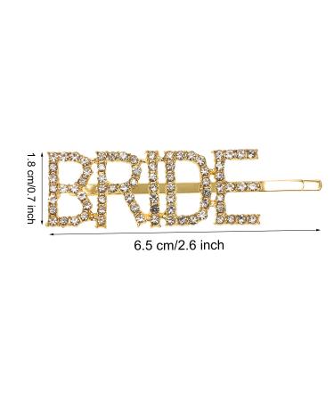 Bride Hair Clips: Penta Angel 2Pcs Gold & Silver Rhinestone Letter Pins - Bridal Shower & Wedding Hair Accessories for Women & Girls - Buy Online on GoSupps.com