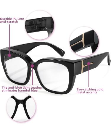 LVIOE Blue Light Filter Glasses for Eye Strain Relief - Over Glasses for All Users - Stylish Black Design - Buy Online on GoSupps.com