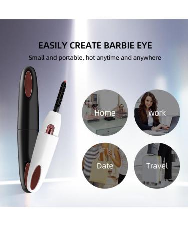 Heated Eyelash Curler USB Rechargeable Heated Lash Curler 2 Gear Temperature Control Mini Lash Curler Electric Eyelash Curlers Comb for Quick Natural and 24 Hrs Long Lasting Curling Eyelash (White) - Buy Online on GoSupps.com