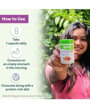 O Ziva Plant Based Glutathione Builder | Antioxidant Support & Skin Glow | Anti-Ageing Glutathione Tablets with Grapeseed Vitamins C & E Selenium | 60 Vegetarian Capsules - Buy Online on GoSupps.com