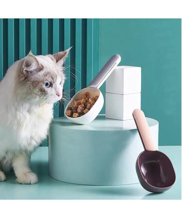 Lanyihome 2 in 1 Small Silicone Pet Food Spoon and Plastic Scoop for Dogs, Cats, Birds - White/Pink - Buy Online on GoSupps.com