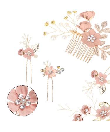 Aweisile 5-Piece Bride Hair Jewelry Set - Elegant Wedding Hair Comb & Clips - Floral Hairpins & Accessories for Brides - Buy Online on GoSupps.com