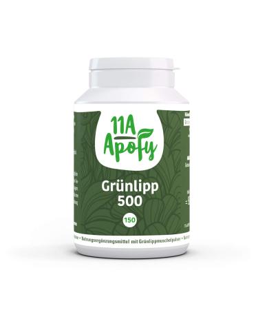 Greenlip 500 with green-lipped mussel from New Zealand 1000 mg per daily dose laboratory tested 150 capsules