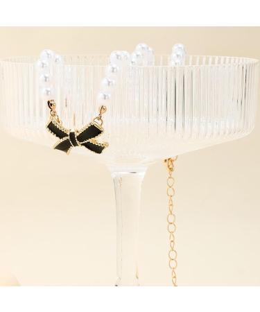 Southjieling Elegant Loop Trailer Necklace - Exquisite Jewelry with Art Beads Black Collarbone Chain for Women - Buy Online on GoSupps.com