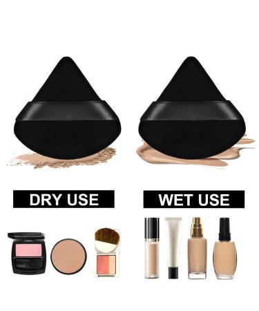 LuLiyLdJ 12 Pack Triangle Makeup Puff Black Cotton Puffs for Loose Powder & Face Makeup - Buy Online on GoSupps.com