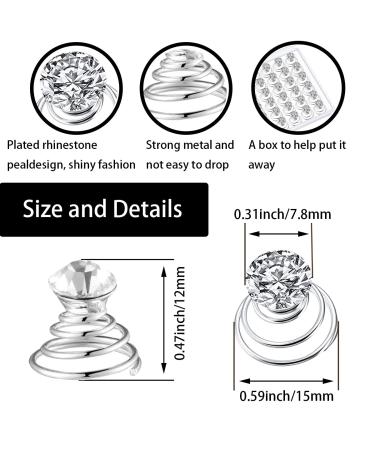 50-Piece Crystal Twisters Spiral Set - Bridal Rhinestone Hair Pins in Silver Coil - Hair Gems Clips for Wedding, Party, Prom - Clear Gift Box - Women, Girls - Buy Online on GoSupps.com
