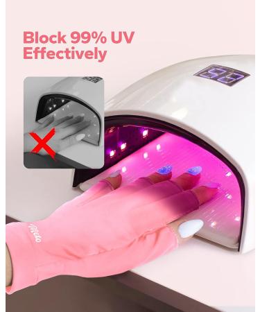 UPF50+ Meto UV Nail Gloves for Gel Nails Pink | Skin Care UV Protection - Buy Online on GoSupps.com