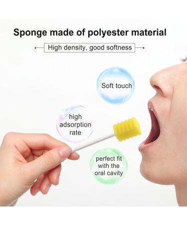 Argomax Oral Care Sponges - 50 Pcs Yellow Mouth Swabs for Hygiene & Cleaning | Foam Mouthpiece Swabs - Buy Online on GoSupps.com